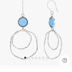 Silpada Silver and Blue Hoop Earrings